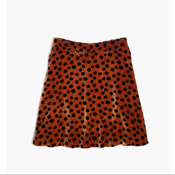 NWT Madewell Velvet Circle Mini Skirt in Leopard Dot - size 6 - Picture 5 of 11